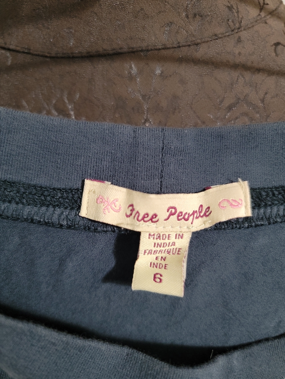 Free People Y2K Vintage Navy Blue Tulle A-Line Skirt Size 6 - Picture 4 of 4